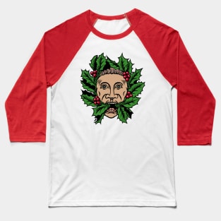 Christmas Green Man Baseball T-Shirt